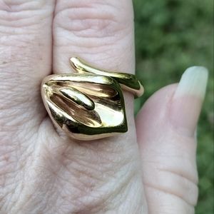 Solid 14k Gold Lily Ring